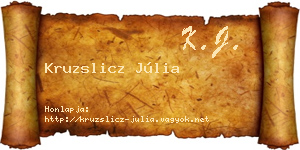 Kruzslicz Júlia névjegykártya