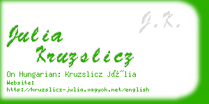 julia kruzslicz business card